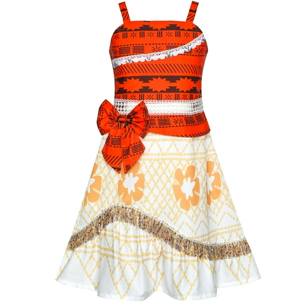 Girls Dress Moana Costume Cartoon Cosplay Halloween Princess 4 Years Walmart Com