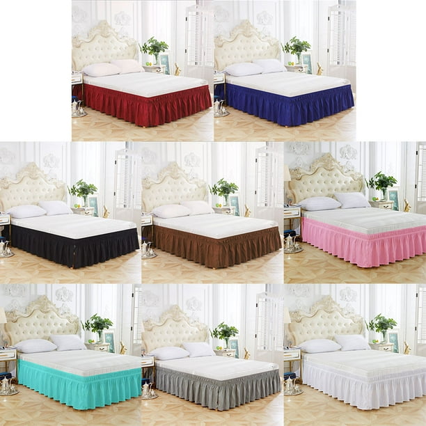 Navy blue bed top skirt queen size