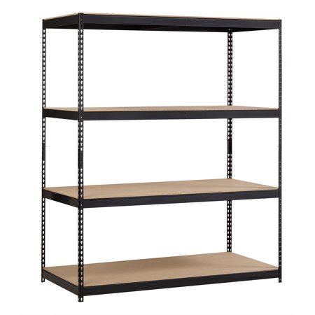 Hirsh Archival Riveted Steel Shelving 4-Shelf Unit  33D x 69W x 84H  Black