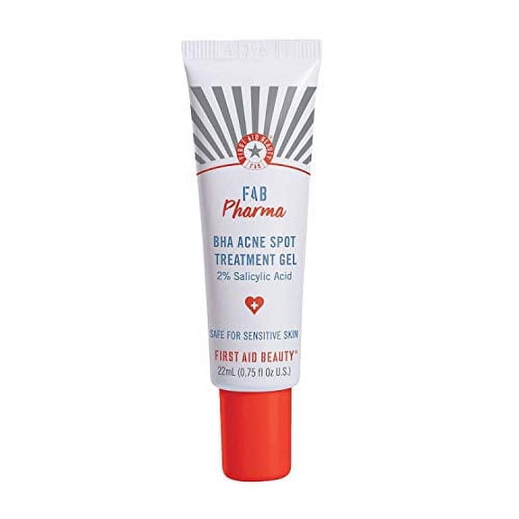 First Aid Beauty FAB Pharma BHA Acne Spot Treatment Gel 2% Salicylic Acid, Treatment for Breakouts, Whiteheads, Blackheads and Acne Blemishes