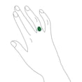 thumbnail image 3 of Bling Jewelry Womens Fleur De Lis Setting CZ Green Oval Solitaire 7CT Cocktail Statement Ring, 3 of 3