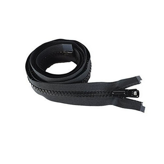 60" Vislon Zipper - YKK #10 Molded Extra-Heavy Separating - Metal Pull - 580 Black (1 Zipper/Pack)