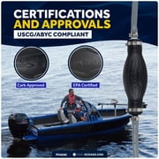 Five Oceans Mercury Marine Boat Fuel Line Kit, 3/8-Inch x 6-Foot, EPA/CARB Approved, Leakproof, Outboard Fuel Line for All Mercury Engine End and Tank End Male Fitting (Post-1998) - FO4282