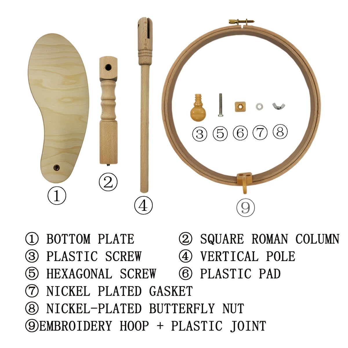 Adjustable Embroidery Stand - Wood Embroidery Hoop Holder, Height-Adjustable Needlework Frame for Cross Stitch, Embroidery, Needlepoint, Sewing & Crafts, Ideal for All Skill Levels