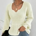 thumbnail image 2 of Lilgiuy Women Casual Soild Pullover Long Sleeve V-Neck Sweater Winter Fashion 2022, 2 of 5