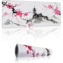 Japanese Cherry Blossom XXL Mouse Pad Extended Gaming Mouse Pad Large Desk Mat 31.06" x 11.8" Keyboard Laptop Computer Mousepad for Home Office Gaming Work