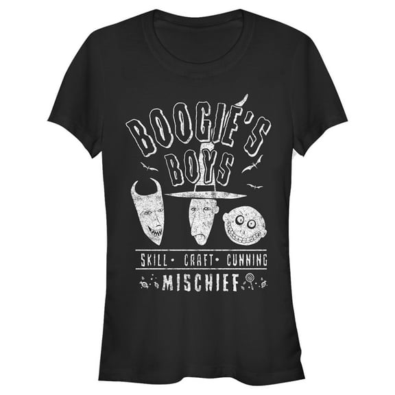 Junior's The Nightmare Before Christmas Halloween Lock Shock and Barrel Boogie's Boys Graphic Tee Black Large