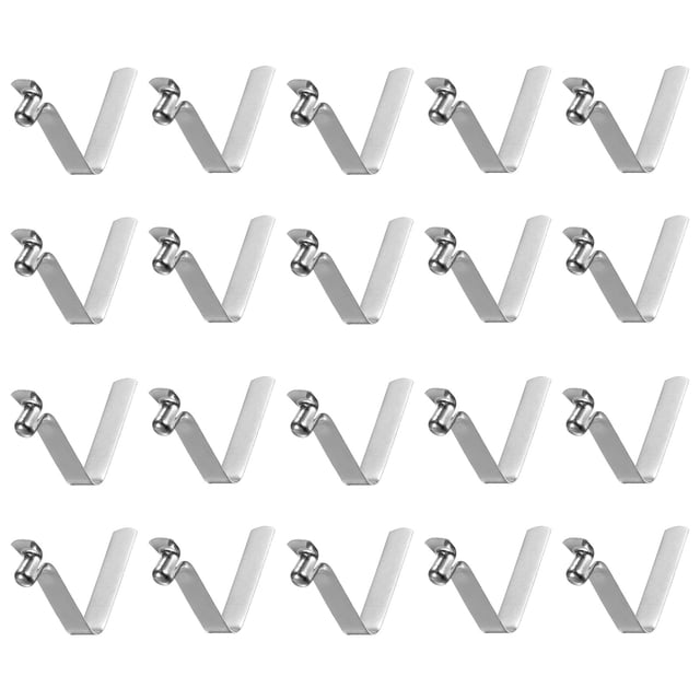 Unique Bargains 20pcs Single Button Kayak Paddle Snap Spring Clip 26mmx4.8mm V Shaped Hollow Lift Telescopic Locking Pole Clips
