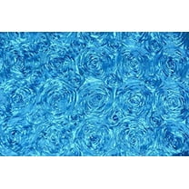 AK Trading 54-Inch Wide Premium Satin Rosette 3D Rose Design Ribbon Fabric (Turquoise, 10 Yards)