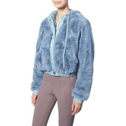 FP Movement by Free People Womens Love It Faux Fur Cozy Faux Fur Jacket Blue S