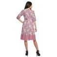 thumbnail image 2 of Moomaya Robe en Coton Imprimée pour Femme Longueur Midi Manches Courtes Tenue d'Été Vêtements, 2 of 4
