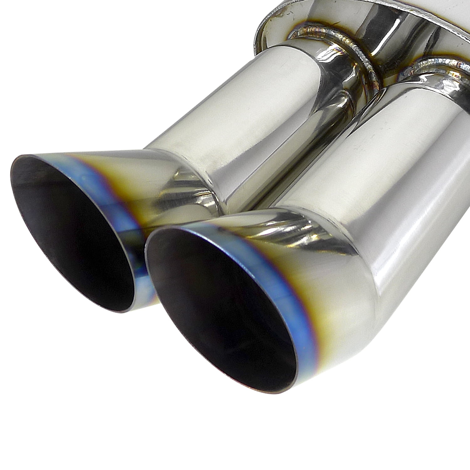 Spec-D Tuning Dual 3" Dtm Titanium Exhaust Muffler Fits select: 2000-2010 CHEVROLET IMPALA, 1997-2010 CHEVROLET MALIBU