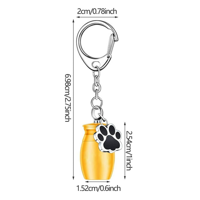2 Pcs Urnes pour Animaux Porte-Clés Urnes pour Chiens avec 2 Sacs de Rangement pour Cendres de Chiens Petits Souvenirs de Cendres de Animaux Bijoux Empreinte Empreinte de Patte Commémorative