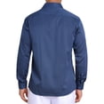 thumbnail image 3 of CAMISA DE NEGOCIO DE MANGA LARGA CON BOTONES PARA HOMBRE INSPIRAR CHIC, TALLA S, AZUL OSCURO, 3 of 5
