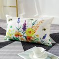 thumbnail image 3 of Spring Pillow Cover 12x20 Inch Farmhouse Flower Lumbar Pillow Cover Spring Summer Decorations Cushion Case for Sofa Couch (B, 12" x 20"), 3 of 4