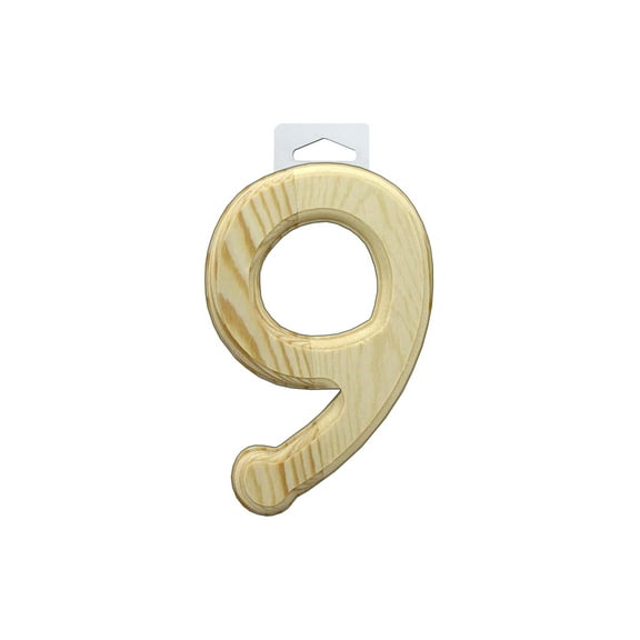 Multicraft Wood Number Bevel Cut 6" Natural 9