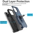 thumbnail image 5 of iPhone 15 Pro Case, 2 in 1 Phone Case for iPhone 15 Pro 6.1", Takfox Rubber & Rugged Shockproof Protection Heavy Duty with Ring Stand Kickstand Cover,Dark Bule & Black, 5 of 12