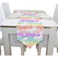 thumbnail image 4 of ColourLife Table Runner Rainbow Unicorn Washable Table Cloth Runner for Holiday Home Wedding Table Top Decoration 13x70 Inches, 4 of 5