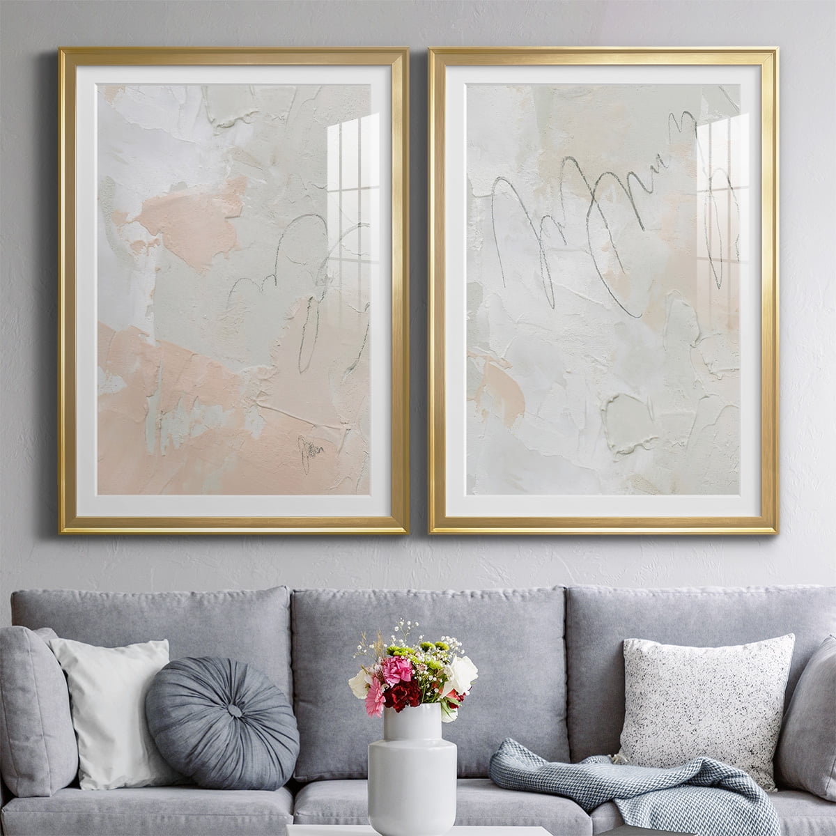 Wexford Home Twitch I Premium Framed Print, 22.5" x 30.5" - Ready to Hang, Gold (Set of 2)