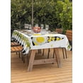 thumbnail image 3 of Outdoor Tablecloth with Umbrella Hole for Patio/Picnic/Party/Camping, Lemon Gnomes Waterproof Table Cloth Rectangle Table Cover Washable, Farmhouse Botanical Fruits Black Plaid (52"x 70"), 3 of 8