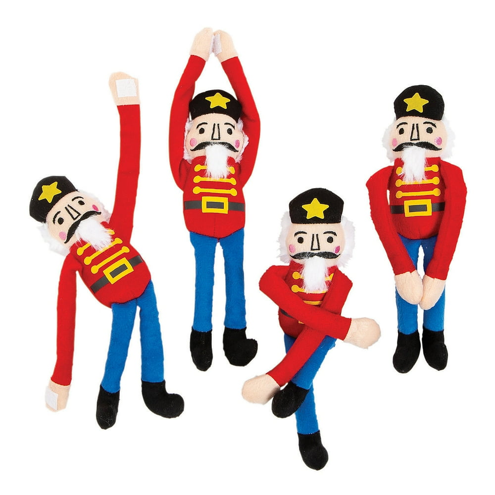 Plush Long Arm Nutcracker Party Favors 12 Pieces