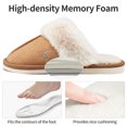 thumbnail image 3 of Ecetana Women's Comfy Faux Fur Slippers Memory Foam Slip-on House Shoes, 3 of 6