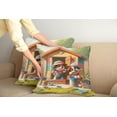 thumbnail image 2 of Ambesonne Dogs Throw Pillow Cover 2 Pack, Puppies Painting the Kennel, 18", Apple Green and Orange, 2 of 7