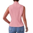 thumbnail image 5 of YVNAURA Womens Knit Waistcoat Sleeveless Button Down Cardigan Summer Loose Fit Tank Top 2026 Lightweight Soft Breathable Ribbed Casual Vests for Women Work Office Outfits, Pink,L, 5 of 6