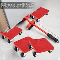 Heavy Duty Furniture Lifter Movers Dolly Wheel Roller Bar Hand Tools Set with 360°Rotation 4 Wheels Small Flat Dolly, Furniture Moving Tools