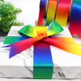 thumbnail image 3 of 25 yardas 20 mm de ancho Satén Cinta de arcoíris para envolver regalos de Navidad, cinta multicolor para cajas de regalo de bricolaje, decoraciones para fiestas de bodas, 3 of 4