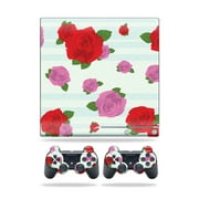 MightySkins Skin Compatible With Sony Playstation 3 Slim Console wrap sticker skins Roses