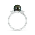 thumbnail image 2 of Angara Tahitian Cultured Pearl Bypass Ring with Diamond Trio in Platinum for Women | June Birthstone Jewelry for Her, 2 of 8