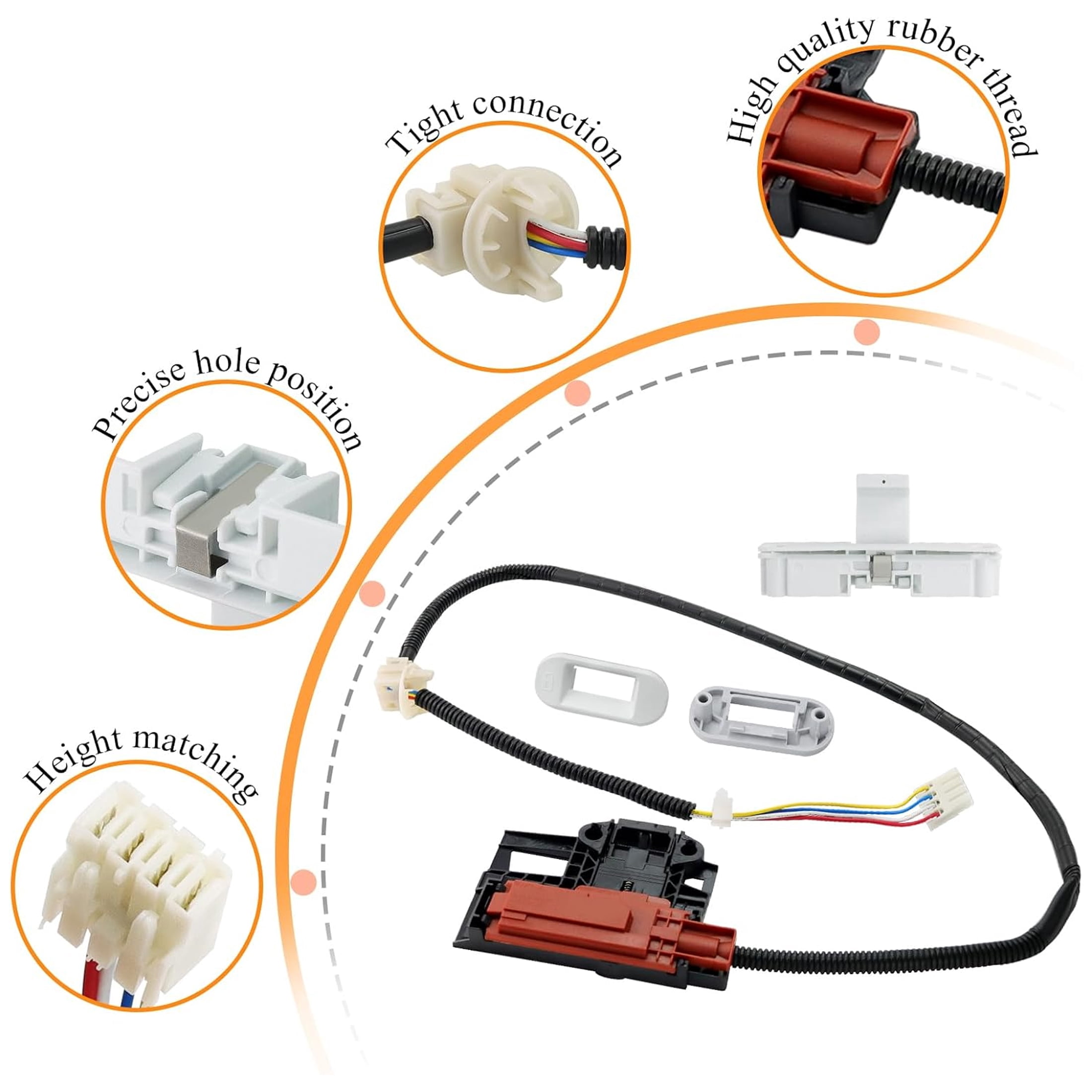 W10404050 W10238287 Washer Lid Lock Latch Switch Assembly Fit for Whirlpool Kenmore Amana Crosley Washing Machine Replace AP5263307 W10744659 PS349762