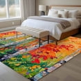 thumbnail image 4 of 6'x9' Area Rugs, Modern Oil Painting Indoor Outdoor Area Rug for Living Room Bedroom, Summer Tree Leaves Yellow Green Washable Bathroom Rugs Kitchen Floor Carpet Mats Home Decor Aesthetic, 4 of 8