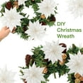 thumbnail image 5 of 15 Pcs Christmas Glitter Flowers Christmas Tree Ornaments Shining Artificial Poinsettia Christmas Flowers Decoration with Clips for Xmas Holiday Wedding Wreath Party Floral Decorations(White), 5 of 5
