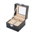 thumbnail image 1 of Caja organizadora para relojes, contenedor organizador de relojes, caja de reloj de madera con cerradura de lujo para decoración del hogar, exhibición 11x11x8cm 2 ranuras, 1 of 9