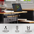thumbnail image 5 of Euroco 53" Kitchen Island Cart with Power Outlet and 2 Stools, Rolling Storage Cart on Wheels with Drop Leaf, Door Internal Storage Rack  & 3 Drawers, 5 of 7