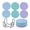 Macaron, variant on Round Woven Coasters, 4.61in Pink Heat Resistant Braided Table Mats, Non-Slip Polyester Drink Pads with Holder Set of 6
