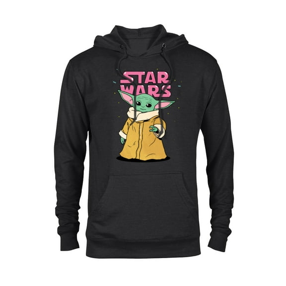 Star Wars The Mandalorian The Child Pink Bubble Letters - Pullover Hoodie for Adults - Customized-Black