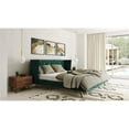 thumbnail image 2 of Modrest Durango 69x88" Modern Fabric Upholstered Queen Bed in Green/Walnut, 2 of 5