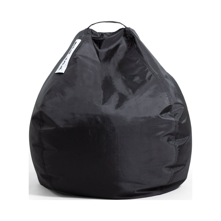 Big Joe Dot 2 Pack Bean Bag Chairs, Peat Black Gabardine, Smooth