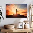 thumbnail image 3 of Elephant Stock Sunset Cross Wall Art - Religion And Spirituality Canvas Canvas - 24" x 16", 3 of 8
