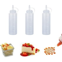 3 Pack White Plastic Squeeze Bottles 8 oz Condiment Squeeze Bottles Multipurpose Squirt Bottle for Ketchup Oil Jam BBQ Sauce Dressing Grilling Crafts Syrup Dispensers