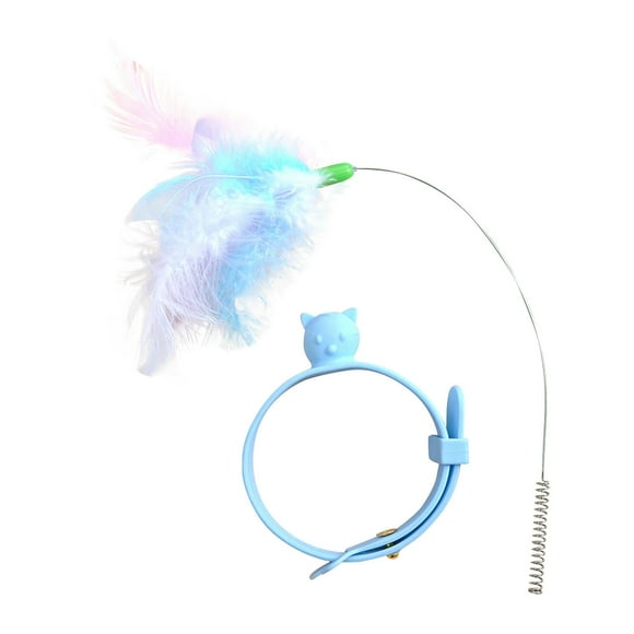 Cat Teasers for Cats Multifunctional Self-Entertainment Collar with Feather Toy - Interactive Pet Collar System for Play and Stimulation