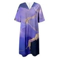 thumbnail image 4 of asddcavvf Robes pour Femmes Mode Été Plage Style Imprimé Col en V Manches 5/4 Décontracté, 4 of 5