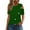 Green, variant on Quinlirra T shirts for Women loose fit Women'S 2025 Summer Casual And Comfortable Solid Color Cold Shoulder Button Splicing Short-Sleeved Round Neck Top/Shirt