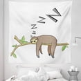 thumbnail image 1 of Sloth Tapestry, Arboreal Mammal Sleeping on Branch in Forest Lazy Mood Resting Relaxing Theme, Fabric Wall Hanging Decor for Bedroom Living Room Dorm, 5 Sizes, Grey Green Brown, by Ambesonne, 1 of 1