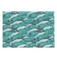 thumbnail image 1 of Sea Animals Cutting Board, Wavy Ocean with Dolphins Windy Surfing Doodle Style Art Print, Decorative Tempered Glass Cutting and Serving Board, Large Size, Charcoal Grey Teal White, by Ambesonne, 1 of 1