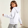 thumbnail image 6 of Zylanna Girls Hoodie Sweatshirts, Long Sleeve Classic Hooded Solid Color Loose Fit Casual Pullover Tops for Fall White Size 9-10, 6 of 9