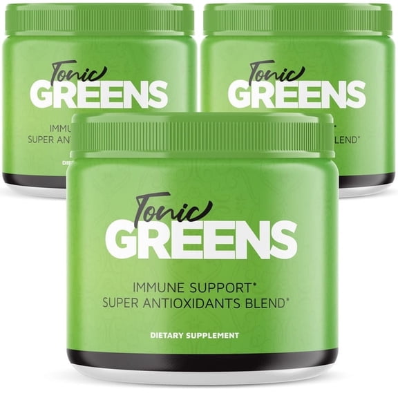 (3 Pack) Tonic Greens Powder, All-Natural Supplement in a Jar for Immune Support, TonicGreens, Delicious Way to Detox the Body, Tonic Green Powder for Health and Wellness Reviews (90 Servings)